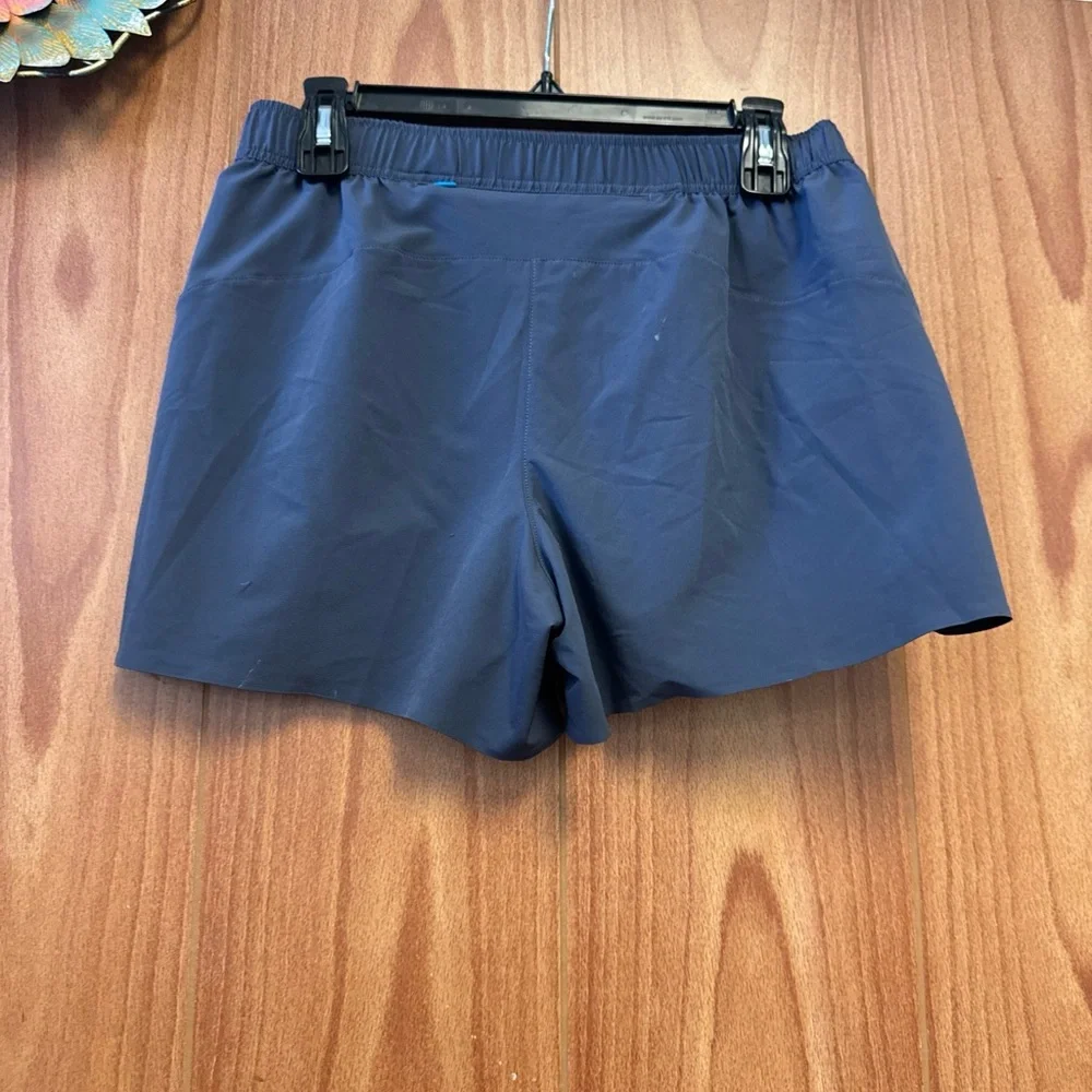 Janji Blue Athletic Shorts Drawstring Elastic Waist M Medium w/ Zipper Pockets - Picture 5 of 7